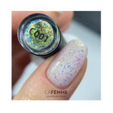 La Femme, Топовое покрытие с хлопьями UV&LED 8 г - C001