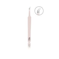 Perfect Silk Lashes, Tweezer with curved tip, Pink