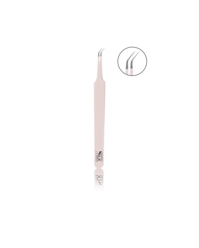 Perfect Silk Lashes, Tweezer with curved tip, Pink, PSL1122