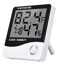 HTC electronic LCD thermometer and hygrometer with clock