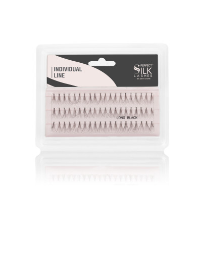 Perfect Silk Lashes, Pušķīšu skropstas, garas, melnas, PSL098513