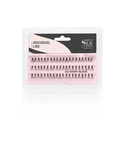 Perfect Silk Lashes, Пучковые ресницы DD, короткиe, черные, PSL098604