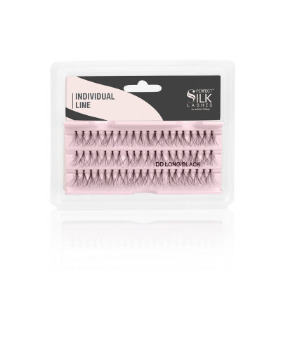 Perfect Silk Lashes, Пучковые ресницы DD, длинныe, черные, PSL098606