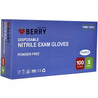 Berry gloves, Нитриловые перчатки фиолетового цвета, непудреные, размер S, 100 шт