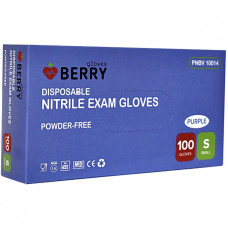 Berry gloves, Нитриловые перчатки фиолетового цвета, непудреные, размер S, 100 шт