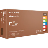 Mercator, Латексные перчатки COMFORT, непудреные, белого цвета, размер S, 100 шт