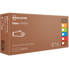 Mercator, Латексные перчатки COMFORT, непудреные, белого цвета, размер S, 100 шт