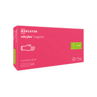 Mercator, Нитриловые перчатки Nitrylex MAGENTA, непудреные, размер S, 100 шт