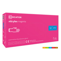 Mercator, Nitrylex MAGENTA Nitrile gloves, powder-free, size M, 100 pcs