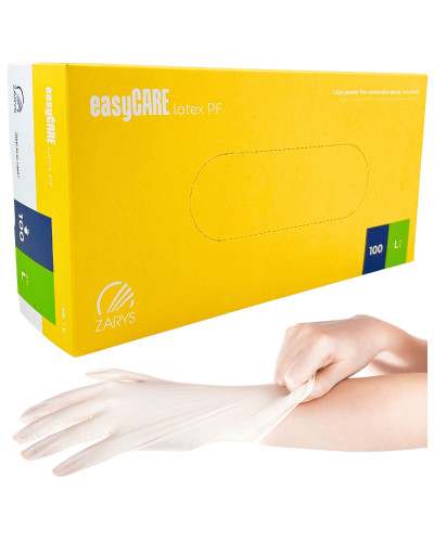 Zarys, Latex gloves, powder-free Easy care, white color, size L, 100 pcs, RLBL10007