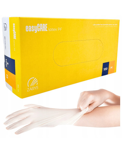 Zarys, Latex gloves, powder-free Easy care, white color, size M, 100 pcs, RLBM10007