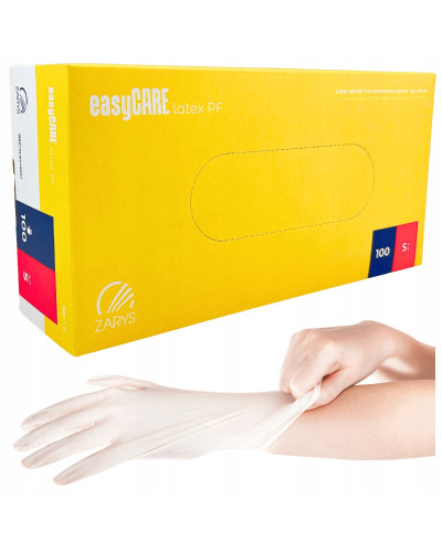 Zarys, Latex gloves, powder-free Easy care, white color, size S, 100 pcs, RLBS10007