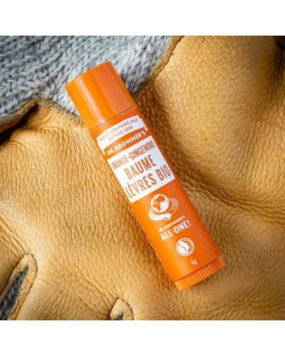 Dr. Bronners,  Organic Lip Balm Orange-Ginger 4 g, 0018787251652