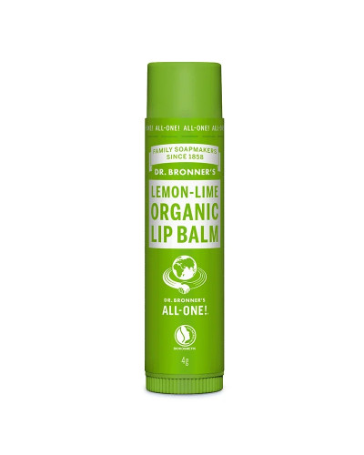 Dr. Bronners,  Organic Lip Balm Lemon-Lime 4 g, 0018787251751