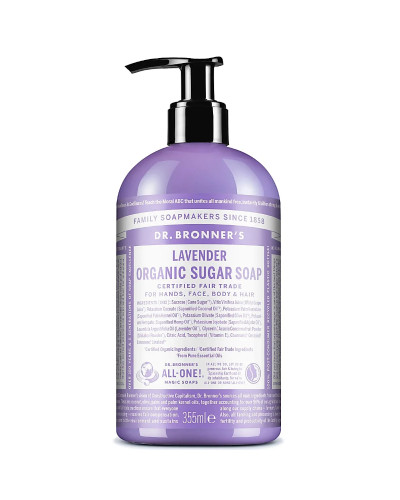 Dr. Bronners,  Organic Sugar Soap Lavender 355 ml, 0018787830512