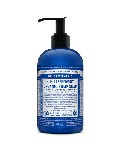 Dr. Bronners, Organiskās cukura ziepes Piparmētra 355 ml, 0018787830529