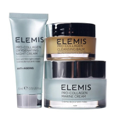 Elemis, VIP-набор: Elemis, Pro-Collagen Oxygenating night cream 15ml + Elemis, Pro-Collagen Marine cream 30ml + Elemis, Pro-Collagen cleansing balm 20g