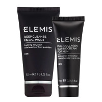 Elemis, vīriešu komplekts: Elemis, Deep Cleanse sejas mazgāšanas līdzeklis 50ml + Elemis, Pro-Collagen Marine krēmveida mitrinošs krēms vīriešiem 15ml