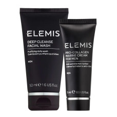 Elemis, vīriešu komplekts: Elemis, Deep Cleanse sejas mazgāšanas līdzeklis 50ml + Elemis, Pro-Collagen Marine krēmveida mitrinošs krēms vīriešiem 15ml