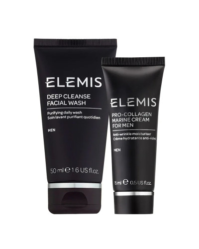 Elemis, vīriešu komplekts: Elemis, Deep Cleanse sejas mazgāšanas līdzeklis 50ml + Elemis, Pro-Collagen Marine krēmveida mitrinošs krēms vīriešiem 15ml, 0641628680276