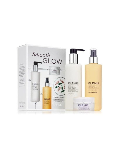 Elemis,  Smooth Glow Cleansing kit: Elemis,  Dynamic Resurfacing facial wash 200ml + Elemis,  Soothing Apricot toner 200ml + Elemis,  Cellular Recovery Skin Bliss capsules 14 caps, 0641628681044