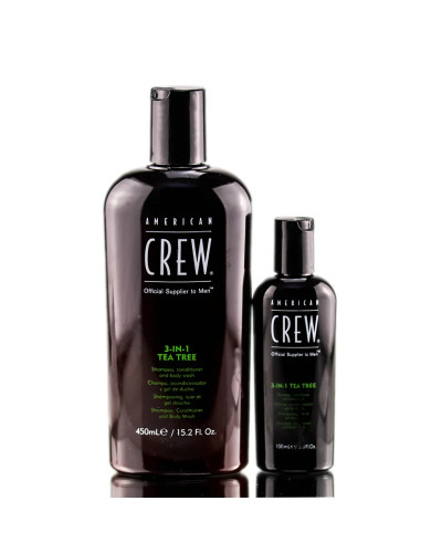 American Crew,  3in1 Tea Tree shampoo, conditioner and body wash 100ml, 0669316405192