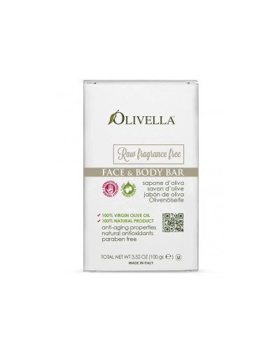 Olivella,  Raw Fragrance Free face & body bar 100g, 0764412310002