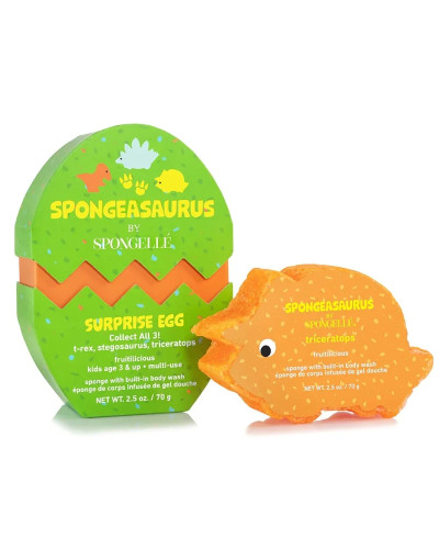 Spongelle, Sponge Animals Spongeasaurus Collection Triceratops 1pc, 0850027333816