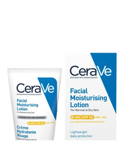 CeraVe, Mitrinošs sejas losjons ar SPF50 52 ml, 3337875814652