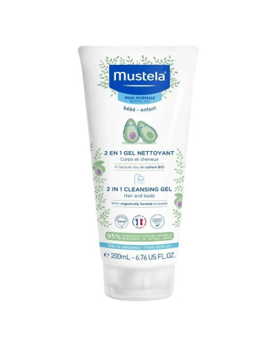 Mustela, 2 в 1 очищающий гель 200 мл, 3504105036058