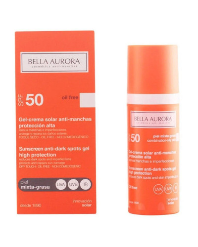 Bella Aurora,  Anti-Dark Spots Gel-Cream Sunscreen SPF 50+ Normal-Dry Skin 50ml, 8413400003571