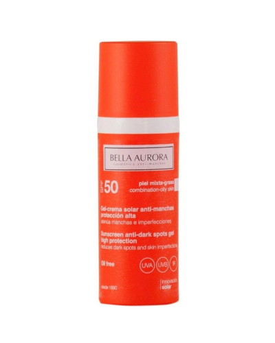 Bella Aurora,  Anti-Dark Spots Gel-Cream Sunscreen SPF 50+ Normal-Dry Skin 50ml, 8413400003571