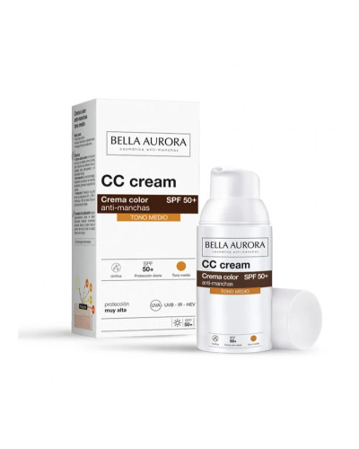 Bella Aurora,  Anti-Dark Spots CC Cream Spf50+ Medium Shade 30 ml, 8413400004479