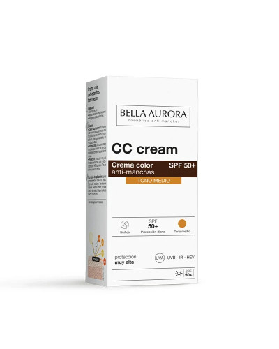 Bella Aurora,  Anti-Dark Spots CC Cream Spf50+ Medium Shade 30 ml, 8413400004479