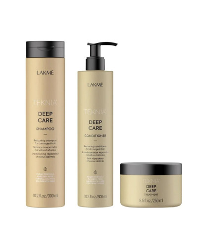 Lakme, Tkn Retail Pack Deep Care: Šampūns 300 ml + kondicionieris 300 ml + kopšanas līdzeklis 250 ml, 8429421447164