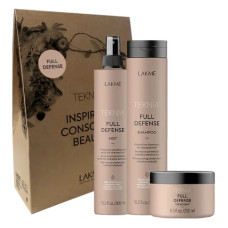 Lakme, Teknia Full Defense mazumtirdzniecības iepakojums: Šampūns 300 ml, šampūns 250 ml, līdzeklis 250 ml, migla 300 ml