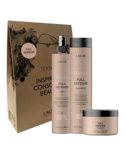 Lakme, Teknia Full Defense Retail Pack: Шампунь 300 мл, Лечение 250 мл, Мист 300 мл, 8429421449168